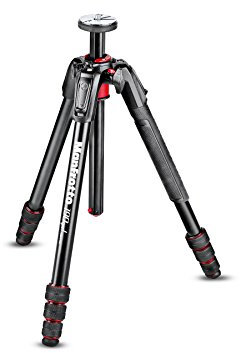 Manfrotto 190Go! - Trípode de Aluminio de 4 Secciones, Color Negro