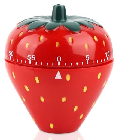 Temporizador de Cocina Lindo de 60 Minutos, recordatorio de Tiempo mecánico en Forma de Fresa para cocinar, Huevos hirviendo, Uso de niños