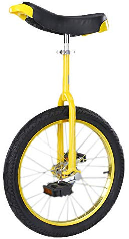 Einrad,Verstellbarer Sattel Skidproof Mountain Tire Professional Balance Radfahren Heimtrainer Geeignete HöHe 140-165CM / 18 Zoll/Gelb