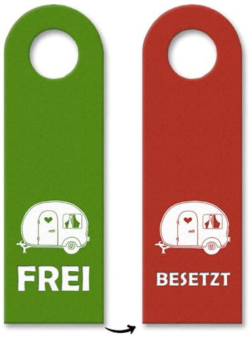 trendaffe - 3X Frei oder Besetzt Camping-Türhänger in grün-rot