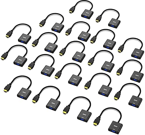BENFEI HDMI to VGA 20 Packs, Gold-Plated HDMI to VGA Adapter, Fulfillment By Merchant, Stock in UK warehouse