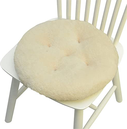 FANSU Cuscino Sedia Peluche, Cuscini per Sedie Soggiorno 1 2 4 6 Pezzi, Cuscini per Sedie da Cucina Rotondi 40cm, Cuscini da Sedie/Cuscini Sedie Esterno Giardino (Bianco,4 Pezzi)