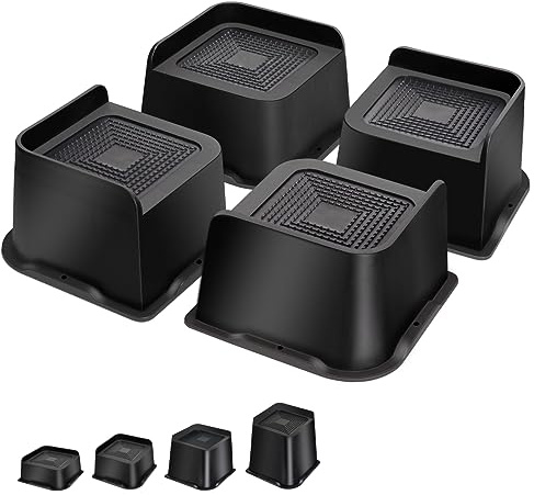 MixDora Bed Risers Heavy Duty 3 inch Furniture Risers L-Shape Table Riser Chair Raisers Lifter for Sofas Couches Desks Set of 4 Pack