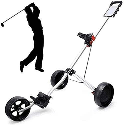 ZAANU Golf-Push-Cart, Faltbarer Golf-Trolley mit 3 Rädern, Leichter Golf-Buggy, schnell zu öffnender und zu schließender Golf-Caddy, zusammenklappbarer Cart, Golf-Push/Pull-Cart (Farbe: