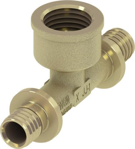 Tece 16/20/25/32 DVGW Messing Wandscheibe Winkel Kupplung T-Stuck (T-Stück IG Standard Messing, 25X1/2X25 (Nr.769522))