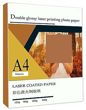 DAVBIR A4 Doppelseitiges Hochglanz-Fotopapier for Laserdrucker 128g 157g 200g 250g Laserdruckpapier perfection (Color : 50pcs 250G)
