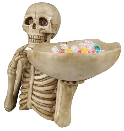 Skeleton Candy Bowl | Candy Dish Skull Head Halloween Decoration | Candy Bowl Holder Skeleton Home Bar Desktop Decoration | Creative Skull Key Tray | Halloween Key Tray Jewelry Tray For Bar, Bedroom