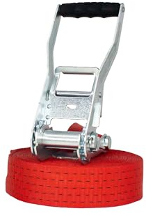 lasiprofi Umreifungsgurt 50mm | einteilig mit Druckratsche | STF 350 daN | Farbe rot | LC 5.000 daN