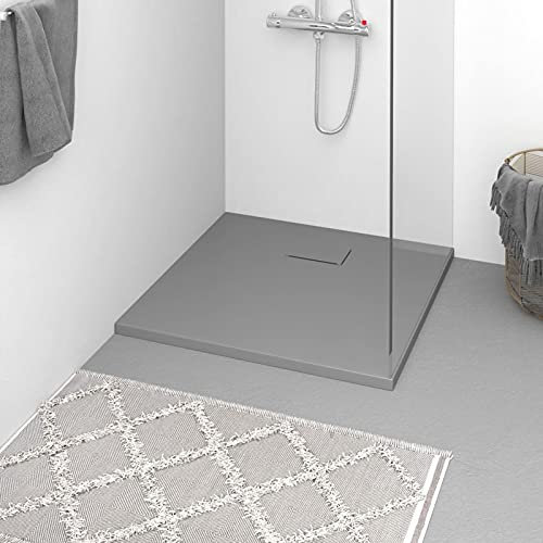 ZEYUAN Duschwanne SMC Grau 90x90 cm, Duschtasse, Deckendusche, Duschboden, Dusch Tassen
