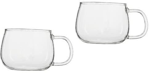 Garneck 2 Stück 400 Praktischer Saftbecher 400 Ml Stilvolle Glasbecher Hoch-/niedrigtemperaturbeständiges Tragbares Weinglas Für Nüsse Saft