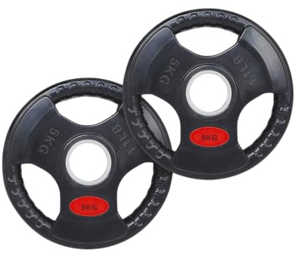 PH Fitness Set 5 kg Tri-Grip Hantelscheiben aus Gusseisen mit 50-mm-Aufnahme und ergonomischen Griffen – rutschfest und bodenschonend, ideal für Krafttraining, Powerlifting und CrossFit