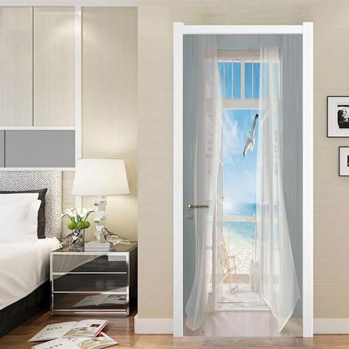 3D Türaufkleber, Selbstklebend Türtapete, Fenster Mit Meerblick 90 X 210 Cm, Wasser Und Ölbeständig, Pvc Abnehmbar Türposter Stickers Für Private Und Geschäftliche Innenräume - Kunstfotos Von Kinder