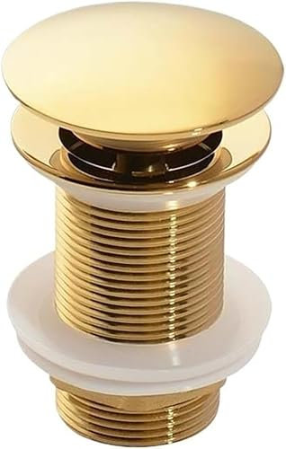 Pop-up-Waschtischstöpsel, Waschbeckenstöpsel, Waschbecken-Stöpsel-Abfluss, Badezimmer-Waschbecken, nach unten drückender Pop-Up-Stopper-Abfluss in gebürstetem Gold, Mattschwarz, Weiß, Roségold, Gold,