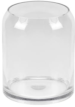 25,4 cm hoch, 20,3 cm breit, große, handgefertigte skandinavische Klarglasvase, Glas-Blumenvase, Vase für Blumenstrauß, moderne Glasvase, Kuppelglasvase, Glasterrarium, Hurricane, Tafelaufsatz