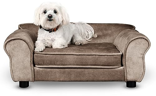 Mg Design Haustiersofa in Grau – stabiles Holzgestell, weich gepolstert, pflegeleicht – Hundesofa & Katzensofa, fertig montiert