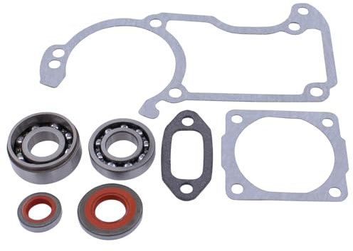 Kurbelwellenlager Dichtsatz Wellendichtringe Kurbelwellen Lager Simmerringe Öldichtungssatz Gehäusedichtung Zylinderfußdichtung Auspuffdichtung für Stihl 024 026 MS 240 MS 260 MS240 MS260 Motorsäge