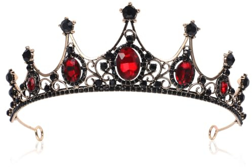 Healeved Barocke Brautkrone Damen Tiara Haarschmuck Elegante Krone Für Hochzeitskleid Zubehör Party Festival 5.51X5.51X1.97In