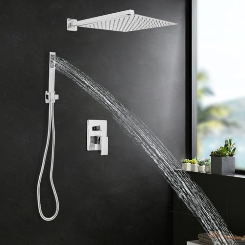 biniliubi Douche De Colonne Mitigeur Thermostatique Pommeau Robinet Avec Shower Baignoire Ensemble SystèMe Pluie Bain Thermostat Kit Colonne Ensemble Douchette Baignoirerobinetterie Salle Bain