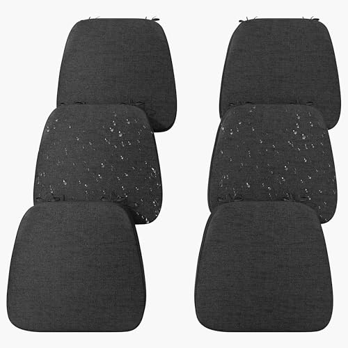 Iristykilin 17'' x 16'' x 2.5Thick Chair Cushions for Dining Chairs, 6 Pack WaterProof Easy Clean Kitchen Chair Pads with Ties and Non-Slip Backing - 30D High Elastic Foam Soft Kitchen Chair Cushions