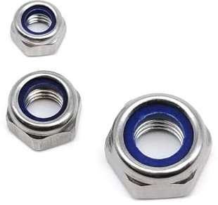 M4 M5 M6 M8 M10 M12 M14 M16 Edelstahl 304 A2 Rückwärtsdrehung Linksgewinde Sechskant-Nyloneinsatz Selbstsichernde Mutter Nylock-Kontermutter(10pcs M8)