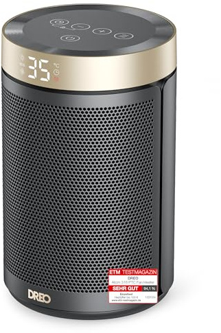 DREO Space Heaters for Indoor Use, Portable Heater with Thermostat, 1-12H Timer, Remote, Eco Mode, 1500W PTC Ceramic Fast Safety Heater for Office Bedroom