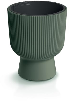 Tymar blomkruka med insats, blomkruka av plast, överkruka, stor blomkruka (DBMIS skogsgrön, ø 24 cm)