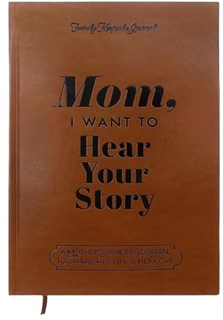 kuggty Mom, I Want to Hear Your Story: En guidad dagbok och meningsfull minnesbok för mammor, inbunden läderomslag, svart guldfoliebokstäver, bärbar journal bok skolmaterial