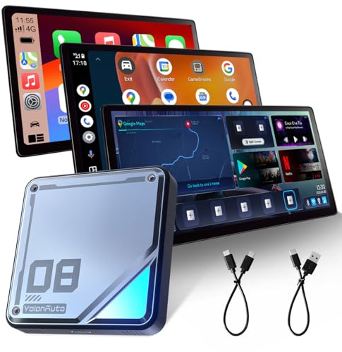 YolanAuto CarPlay AI Box for BMW, Android 13, 8GB RAM, 128GB ROM, Qualcomm 6125, Wi-Fi & 4G, App Compatibility, YouTube & Netflix Streaming