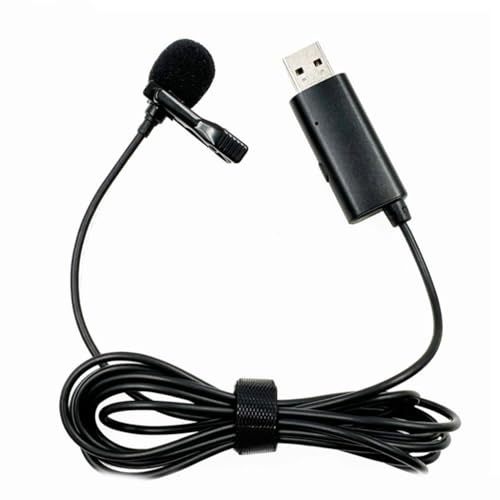 Micro cravate USB à clipser avec câble pour ordinateur portable, PC, streaming, conférence, entretiens, chant