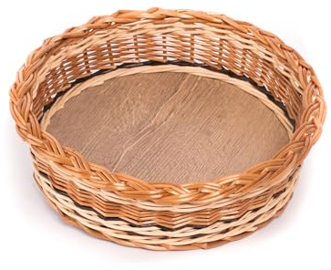 Generisch Tablett rund (28 cm) Manufaktur Martinshof Weide geflochten Träger: Sprelacart Handarbeit H:13,00 cm D:28,00 cm Weidentablett Serviertablett Vielseitig einsetzbar ist handlich und stabil