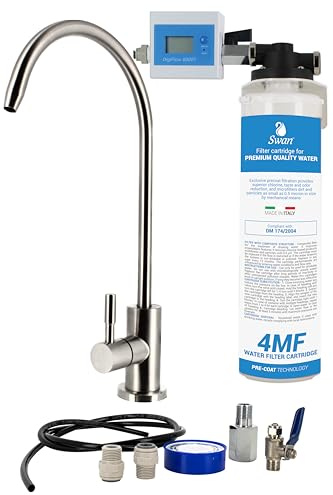 Sistema Filtraggio Acqua Sottolavello 4MF – Rimozione Calcare Cloro Sedimenti – Testa QL1, Rubinetto 1 Via – Kit Filtrazione Completo con Tubi e Raccordi – Facile Installazione