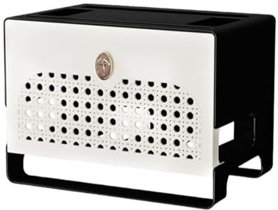 Gabinete de almacenamiento para enrutador WiFi, caja de gestión de cables, organizador de cables con tejido de enredadera, organizador de cables para regleta de enchufes de enrutador de comp