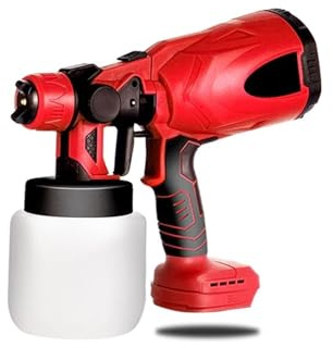 Pistola pulverizadora, PISTOLA DE PULVERIZACIÓN eléctrica de 800ML, pulverizador de pintura inalámbrico, aerógrafo con revestimiento de acero automático, Compatible con batería de 18V sin batería Para