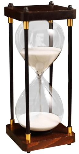 Sablier de 60 Minutes – Décoration de Sable pour | Sablier | Sablier | Horloge, Montre, Cuisine, Anniversaire, Table à thé, café, bibliothèque, étagère de Jeu Scolaire (9,6 x 9,6 x 25 cm)