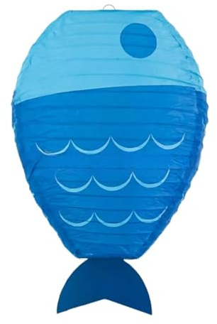 Nishiyuenyi Dekorative Fisch Laterne Papierlaterne Hängend Partyzubehör Lustiges Meeresthema Deko für Gartenfest Kinderfeier, Blau