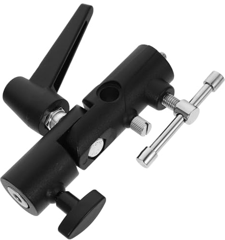 GALPADA Adaptador para Soporte de Luz Híbrido con Abrazadera Giratoria para Paraguas Metálica Resistente y para Flash y Softbox Compatible con Trípodes de Fotografía