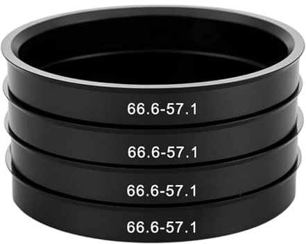 Jetstream 4 Pièces Bagues de Centrage, Anneaux de Centrage Universels, Bagues de Centrage en Plastique, compatible avec la Plupart des Petites Voitures sur le Marché, Noir