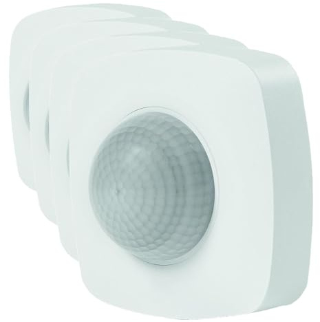 SCS Sentinel, HCN0056, Détecteur de Mouvement pour Éclairage Extérieur, Distance Détection 6 m en Champ Libre, Angle 360°, IP44, LightSensor 360 (Lot de 4)