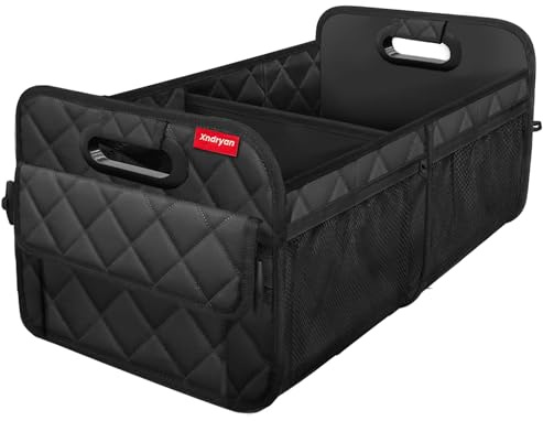 Kofferraumtasche Faltbar, Xndryan Kofferraum Organizer Großer Auto Kofferraumtasche, Auto Faltbox, Kofferraumorganizer Box, Einkaufstasche - Stabiler Boden & Tragegriff