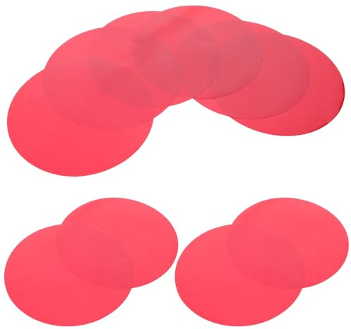 Autocollants Lumineux Ronds Auto-adhésifs 10 Pièces pour LED | Feuilles 12, 00x12, 00x0, 10cm, Rouge, Correction de Couleur et Diffusion, Usage Spots