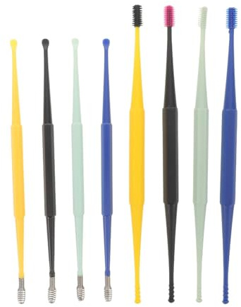 minkissy Kit e Pulizia Auricolare Riutilizzabile per Pulizia Orecchie 8 Pezzi Custodia da Viaggio in Plastico e Metallo Leggero per Rimozione Cerume in Viaggio o Salone