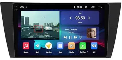 Radio Macchina Touch Screen per BMW Serie 3 E90 E91 E92 E93 2005-2013 Car Radio con Bluetooth Vivavoce, con Hd Touch Screen Supporta Navigazione, Bluetooth, 8 Nucleo 6G+128G