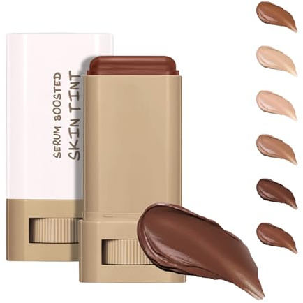 Covebalm Beauty Skin Tint Foundation Stick, Duo Pack, Serum-Infused Balm, 4-in-1 Primer, Sheer Glow (Deep*2)