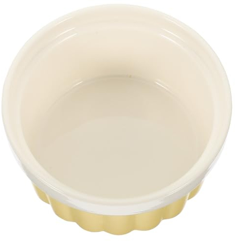 PERSELOSO Ciotola in Terracotta Gialla da 250ml per Budino e Dessert, Pirofila Rotonda per Natale e Matrimoni