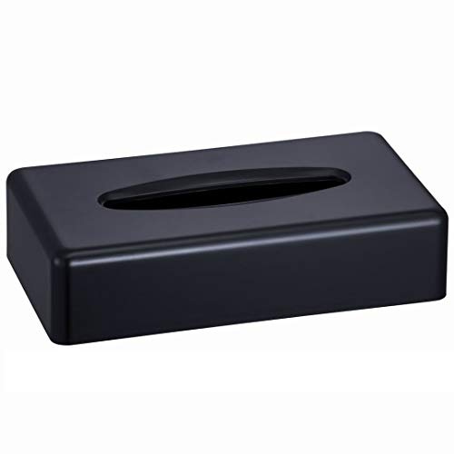 VINN DUNN Tissue box, Rechteck Gesichts Gewebs Spender Halter Kleenex flache Serviette Spender für Bad Vanity Countertops (schwarz)