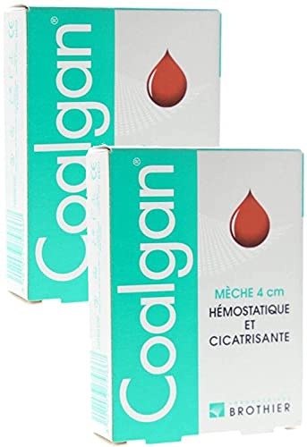 Coalgan Arrête le Saignement - Mèches hémostatiques nasales, dermiques et buccales - Lot de 2 Boites de 5 Mèches Stériles(2)