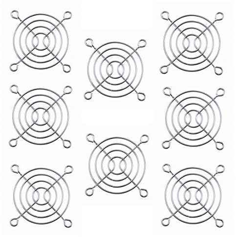 bnafes Fan Grill Metal Household Grill Protector Finger Guard for 60mm Case Fan 8pcs Silver Tone
