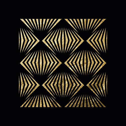 Queence | Acrylglasbild mit Blattgold | Wandbild Glasbild Acrylbild Rahmenlos | Abstrakt | Druck auf Acrylglas | Goldveredelung | Größe: 50x50 cm