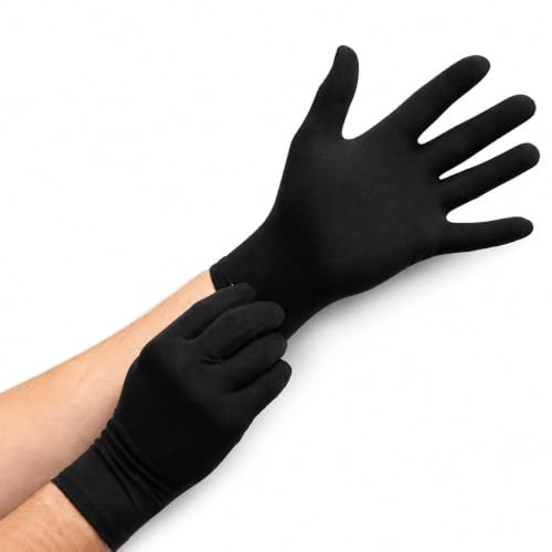 QiEco Ultra Soft Bambus Baumwolle Handschuhe Groß Unisex Waschbar Nachhaltig Umweltfreundlich (Schwarz)