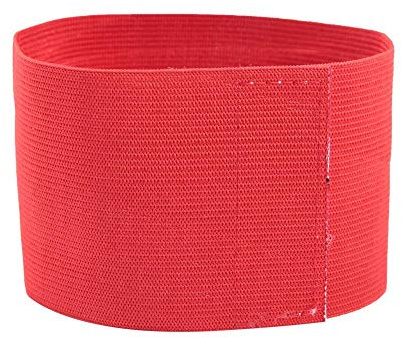 A sixx Gute Textur Elastische leichte Kapitänsarmbänder, tragbare Kapitänsarmbänder, Nylon-Klettverschluss für Erwachsene für Jugendliche(red)
